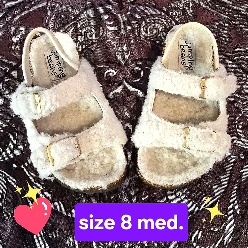 Jumping Beans® Toddler Girls' Faux-Fur Slide Sandals